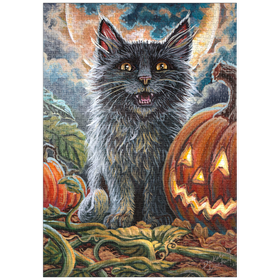 Darstellung des Puzzle-Motivs Spooky Kitty, Black Cat Halloween - Dakota Daetwiler – Puzzleteile: 1000