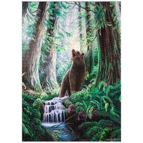 Darstellung des Puzzle-Motivs Guardian Bear in redwood forest - Dakota Daetwiler – Puzzleteile: 1000