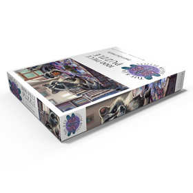 Alternative Darstellung des Puzzle-Motivs Raccoon family Time - Dakota Daetwiler – Puzzleteile: 1000
