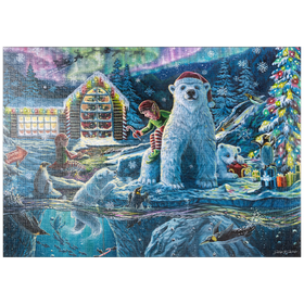Darstellung des Puzzle Motivs Christmas Eve at Santa's Workshop - Dakota Daetwiler - Puzzleteile: 1000