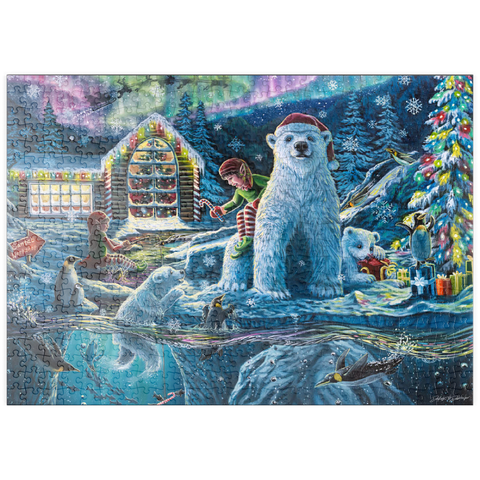 Darstellung des Puzzle Motivs Christmas Eve at Santa's Workshop - Dakota Daetwiler puzzleplate Christmas Eve at Santa's Workshop - Dakota Daetwiler 500 Puzzle
