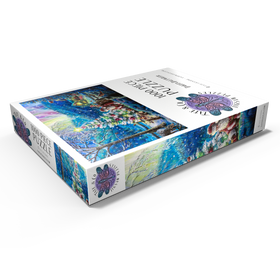 Darstellung des Puzzle Motivs Christmas Tree  with Santa & northern lights - Dakota Daetwiler - Puzzleteile: 1000