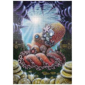Darstellung des Puzzle-Motivs Agora Octopus Treasure - Dakota Daetwiler – Puzzleteile: 1000