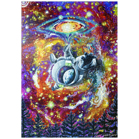 Darstellung des Puzzle Motivs Abduction Astronaut Space Galaxy - Dakota Daetwiler - Puzzleteile: 1000