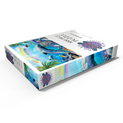 Darstellung des Puzzle Motivs Rainbow Dolphin Exploring the Ocean Skies - Random Galaxy Rainbow Dolphin Exploring the Ocean Skies - Random Galaxy 1000 Puzzle Schachtel Ansicht1