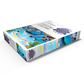 Darstellung des Puzzle Motivs Rainbow Dolphin Exploring the Ocean Skies - Random Galaxy - Puzzleteile: 1000