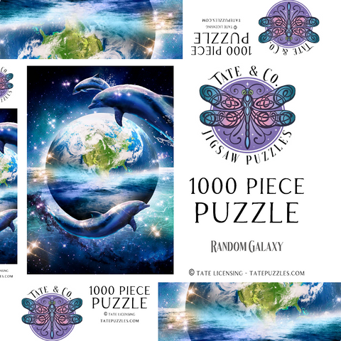 Darstellung des Puzzle Motivs Star Dolphin from the Deep Space Seas - Random Galaxy Star Dolphin from the Deep Space Seas - Random Galaxy 1000 Puzzle Schachtel 3D Modell