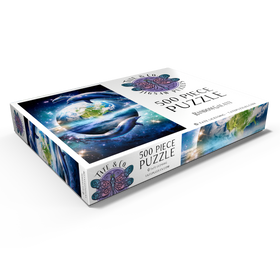 Darstellung des Puzzle Motivs Star Dolphin from the Deep Space Seas - Random Galaxy - Puzzleteile: 500