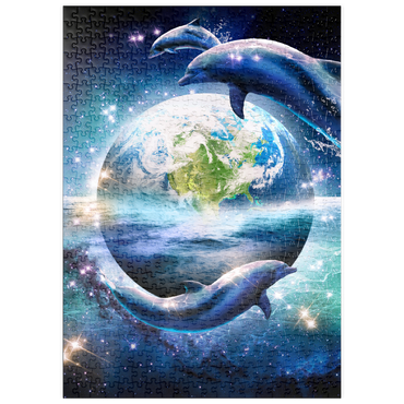Darstellung des Puzzle Motivs puzzleplate Star Dolphin from the Deep Space Seas - Random Galaxy 500 Puzzle