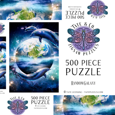 Darstellung des Puzzle Motivs Star Dolphin from the Deep Space Seas - Random Galaxy 500 Puzzle Schachtel 3D Modell