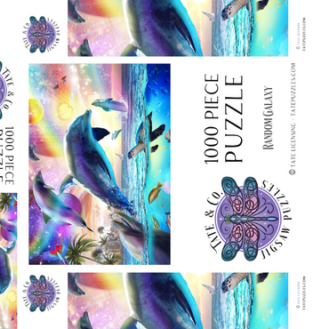 Darstellung des Puzzle Motivs Cosmic Rainbow Dolphin of the Outer Seas - Random Galaxy 1000 Puzzle Schachtel 3D Modell