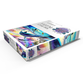Alternative Darstellung des Puzzle-Motivs Cosmic Rainbow Dolphin of the Outer Seas - Random Galaxy – Puzzleteile: 500