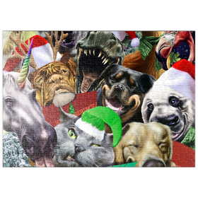 Darstellung des Puzzle Motivs Festive Animal Christmas Carollers - Random Galaxy - Puzzleteile: 500