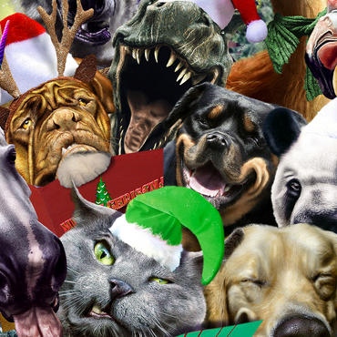 Darstellung des Puzzle Motivs Festive Animal Christmas Carollers - Random Galaxy 500 Puzzle 3D Modell