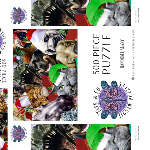 Darstellung des Puzzle Motivs Festive Animal Christmas Carollers - Random Galaxy Festive Animal Christmas Carollers - Random Galaxy 500 Puzzle Schachtel 3D Modell