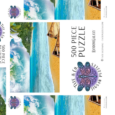 Darstellung des Puzzle Motivs Beach Vacation Paradise Getaway - Random Galaxy 500 Puzzle Schachtel 3D Modell