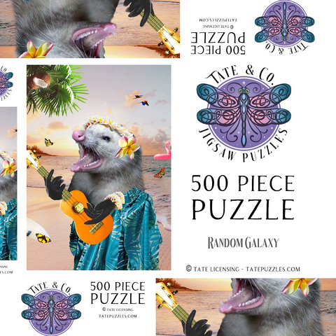 Darstellung des Puzzle Motivs Aloha Opossum Enjoying Hawaiian Vibes - Random Galaxy Aloha Opossum Enjoying Hawaiian Vibes - Random Galaxy 500 Puzzle Schachtel 3D Modell