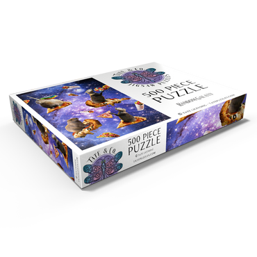 Darstellung des Puzzle Motivs Space Capybara Enjoying a Cosmic Pizza Feast - Random Galaxy 500 Puzzle Schachtel Ansicht1