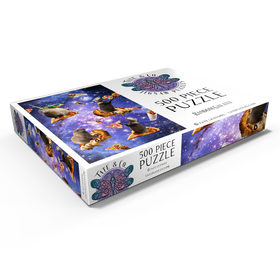 Darstellung des Puzzle Motivs Space Capybara Enjoying a Cosmic Pizza Feast - Random Galaxy - Puzzleteile: 500