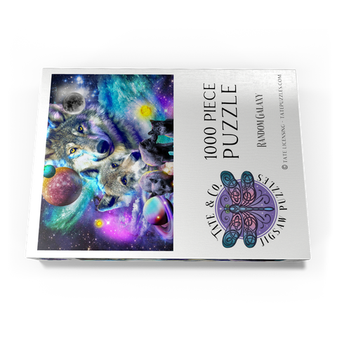 Darstellung des Puzzle Motivs Lone Space Wolf Howling Among the Stars - Random Galaxy Lone Space Wolf Howling Among the Stars - Random Galaxy 1000 Puzzle Schachtel Ansicht3