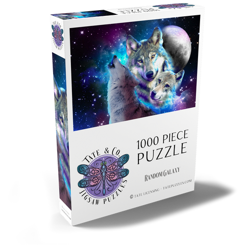 Darstellung des Puzzle Motivs Interstellar Wolf Pack of the Cosmic Skies - Random Galaxy Interstellar Wolf Pack of the Cosmic Skies - Random Galaxy 1000 Puzzle Schachtel Ansicht2