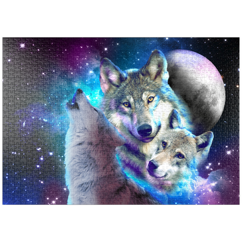 Darstellung des Puzzle Motivs Interstellar Wolf Pack of the Cosmic Skies - Random Galaxy puzzleplate Interstellar Wolf Pack of the Cosmic Skies - Random Galaxy 1000 Puzzle