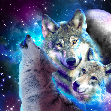 Darstellung des Puzzle Motivs Interstellar Wolf Pack of the Cosmic Skies - Random Galaxy 1000 Puzzle 3D Modell