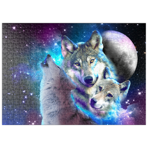 Darstellung des Puzzle Motivs Interstellar Wolf Pack of the Cosmic Skies - Random Galaxy puzzleplate Interstellar Wolf Pack of the Cosmic Skies - Random Galaxy 500 Puzzle