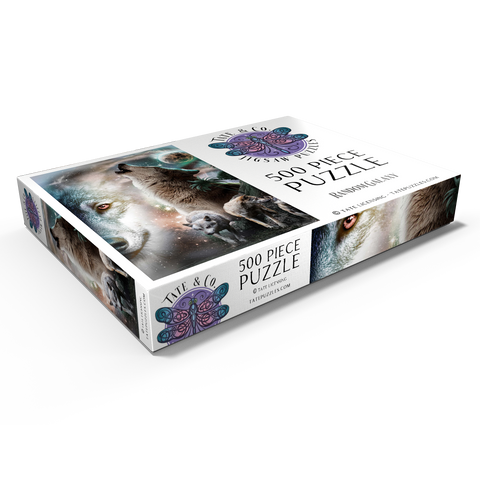 Darstellung des Puzzle Motivs Cosmic Howling Wolf in a Lunar Storm - Random Galaxy Cosmic Howling Wolf in a Lunar Storm - Random Galaxy 500 Puzzle Schachtel Ansicht1