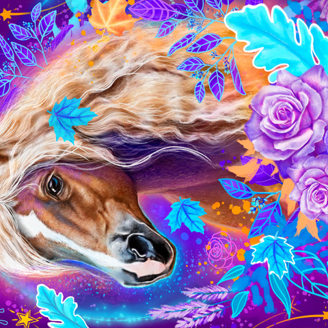 Darstellung des Puzzle Motivs Horse Animal Spirit - Sheena Pike Horse Animal Spirit - Sheena Pike  1000 Puzzle 3D Modell
