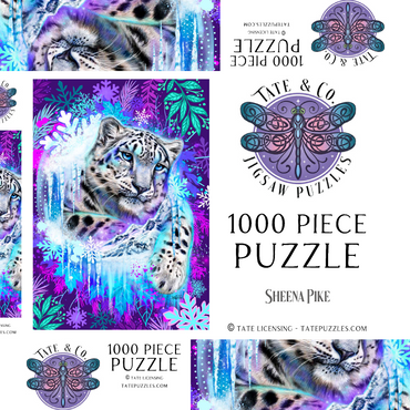 Darstellung des Puzzle Motivs Snow Leopard Animal Spirit - Sheena Pike 1000 Puzzle Schachtel 3D Modell