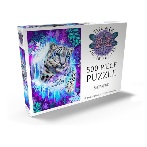 Darstellung des Puzzle Motivs Snow Leopard Animal Spirit - Sheena Pike Snow Leopard Animal Spirit - Sheena Pike 500 Puzzle Schachtel Ansicht2
