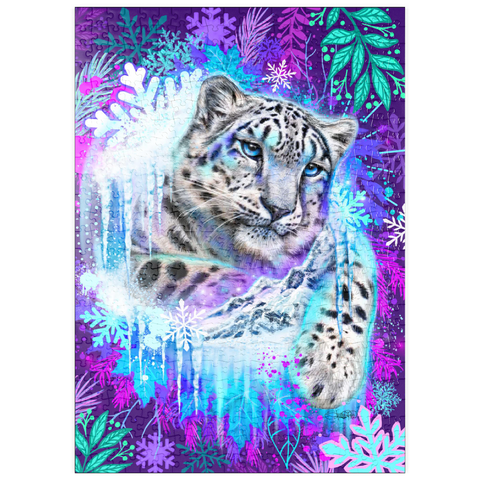 Darstellung des Puzzle Motivs Snow Leopard Animal Spirit - Sheena Pike puzzleplate Snow Leopard Animal Spirit - Sheena Pike 500 Puzzle