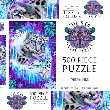 Darstellung des Puzzle Motivs Snow Leopard Animal Spirit - Sheena Pike 500 Puzzle Schachtel 3D Modell