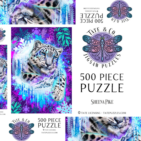 Darstellung des Puzzle Motivs Snow Leopard Animal Spirit - Sheena Pike Snow Leopard Animal Spirit - Sheena Pike 500 Puzzle Schachtel 3D Modell