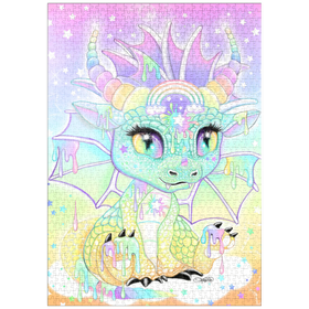 Darstellung des Puzzle-Motivs Sweet Pastel Lil Dragon - Sheena Pike – Puzzleteile: 1000