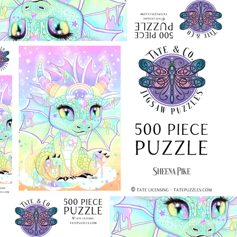 Darstellung des Puzzle Motivs Sweet Pastel Lil Dragon - Sheena Pike Sweet Pastel Lil Dragon - Sheena Pike  500 Puzzle Schachtel 3D Modell