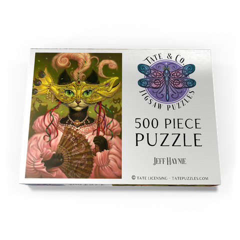 Darstellung des Puzzle Motivs Incatneato Mardi Gras Cat - Jeff Haynie Incatneato Mardi Gras Cat - Jeff Haynie 500 Puzzle Schachtel Ansicht3