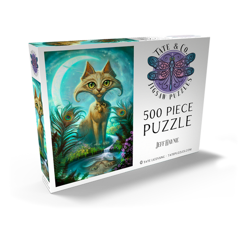 Darstellung des Puzzle Motivs Reflections Cat Green Reflection Pool - Jeff Haynie Reflections Cat Green Reflection Pool - Jeff Haynie 500 Puzzle Schachtel Ansicht2