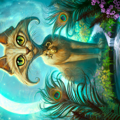 Darstellung des Puzzle Motivs Reflections Cat Green Reflection Pool - Jeff Haynie Reflections Cat Green Reflection Pool - Jeff Haynie 500 Puzzle 3D Modell