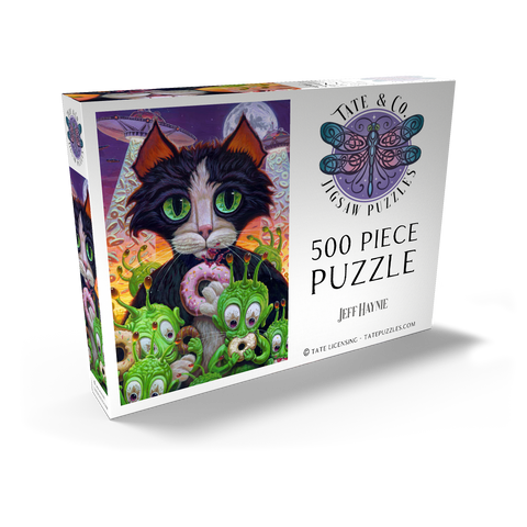 Darstellung des Puzzle Motivs Cats Aliens And Donuts - Jeff Haynie Cats Aliens And Donuts - Jeff Haynie 500 Puzzle Schachtel Ansicht2