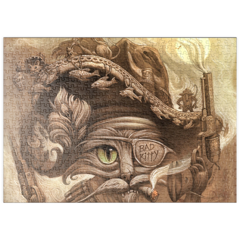 Darstellung des Puzzle Motivs El Gato Loco Bandito Cat - Jeff Haynie puzzleplate El Gato Loco Bandito Cat - Jeff Haynie 500 Puzzle