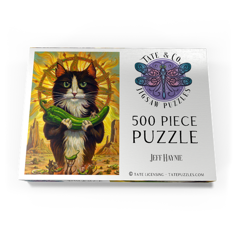 Darstellung des Puzzle Motivs Green Chile Cat - Jeff Haynie Green Chile Cat - Jeff Haynie 500 Puzzle Schachtel Ansicht3