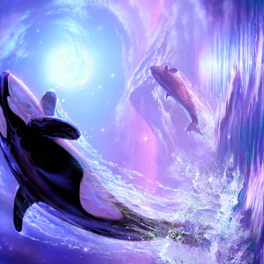 Darstellung des Puzzle Motivs Orca Dreams - Jeff Haynie 1000 Puzzle 3D Modell