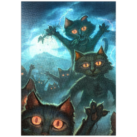 Darstellung des Puzzle-Motivs Zombie Cats - Jeff Haynie – Puzzleteile: 1000