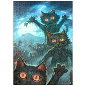 Darstellung des Puzzle-Motivs Zombie Cats - Jeff Haynie – Puzzleteile: 500