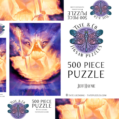 Darstellung des Puzzle Motivs Lion Of Judah Jesus - Jeff Haynie Lion Of Judah Jesus - Jeff Haynie 500 Puzzle Schachtel 3D Modell