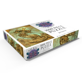 Darstellung des Puzzle Motivs Cleopatra Egyptian Cat - Jeff Haynie - Puzzleteile: 1000