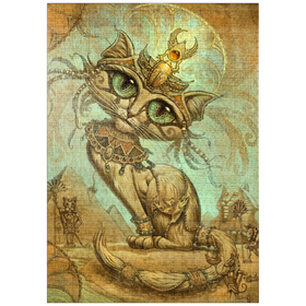 Darstellung des Puzzle Motivs Cleopatra Egyptian Cat - Jeff Haynie - Puzzleteile: 1000