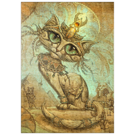 Darstellung des Puzzle-Motivs Cleopatra Egyptian Cat - Jeff Haynie – Puzzleteile: 500